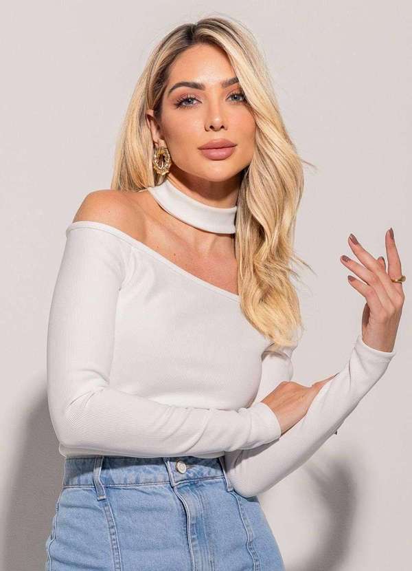 Sawary - Blusa Sawary Choker Branco 2