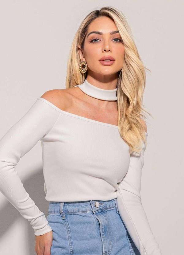 Sawary - Blusa Sawary Choker Branco 3