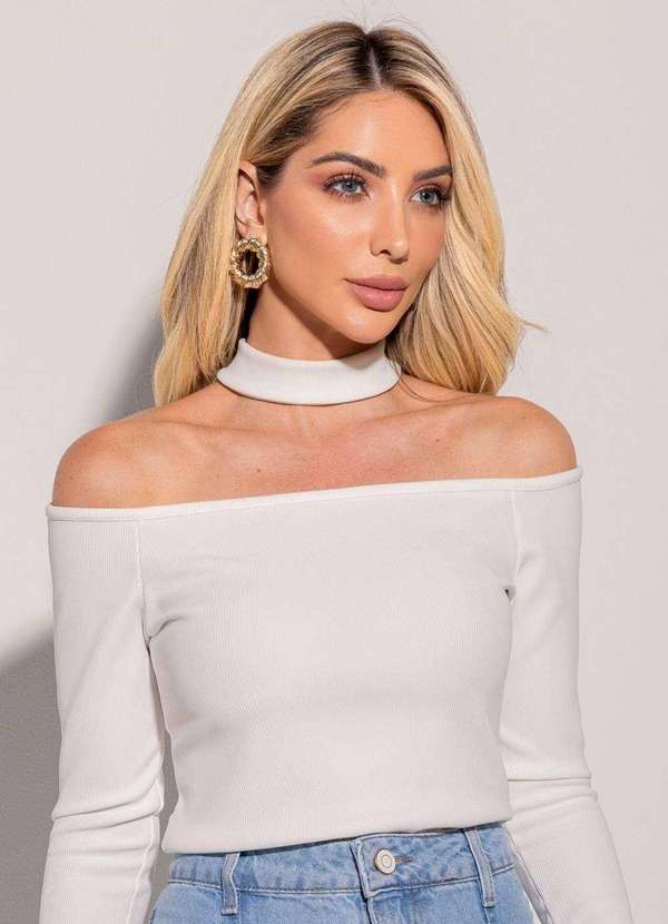 Sawary - Blusa Sawary Choker Branco 4