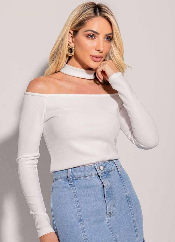 Sawary - Blusa Sawary Choker Branco 5