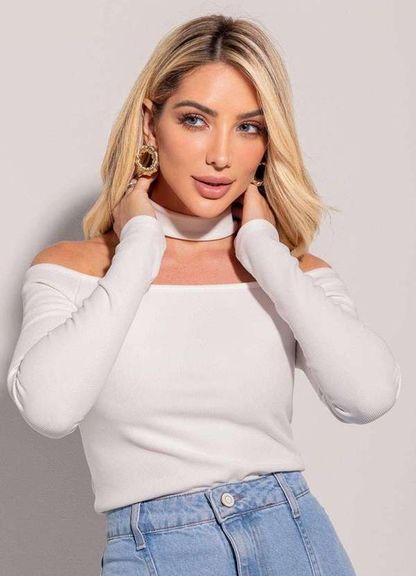 Sawary - Blusa Sawary Choker Branco 6