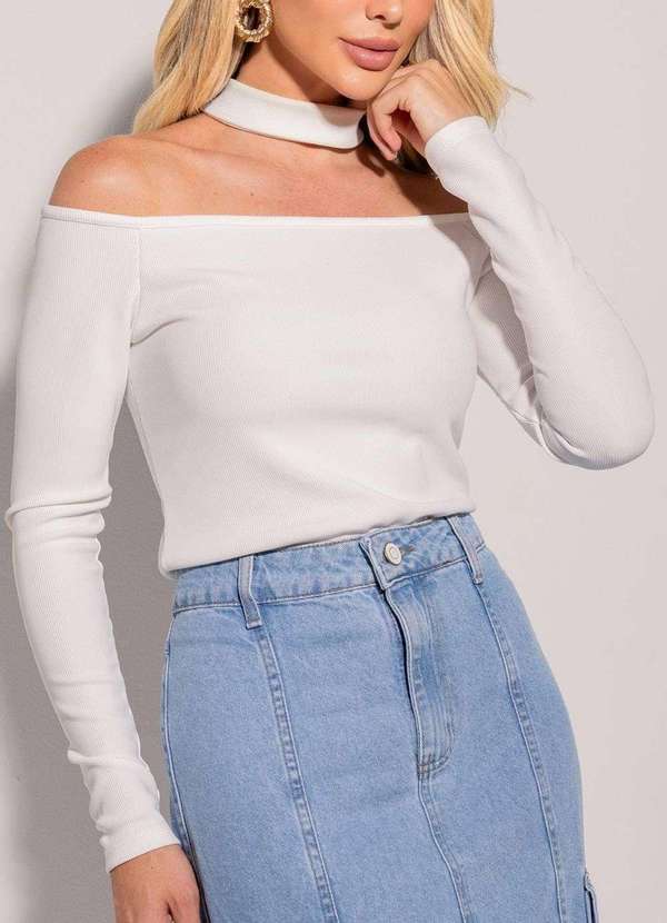 Sawary - Blusa Sawary Choker Branco 8