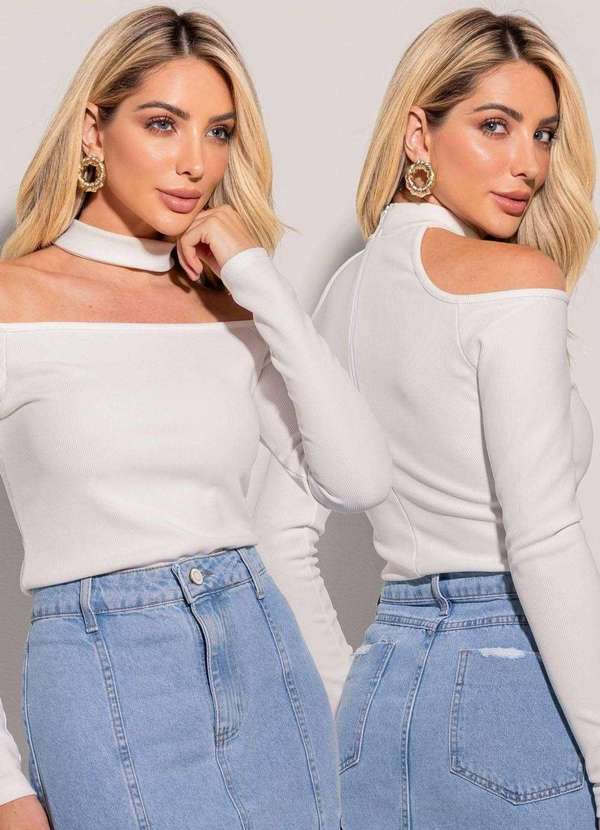 Sawary - Blusa Sawary Choker Branco 9