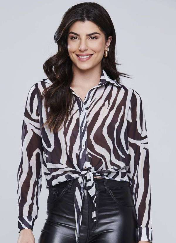 Sawary - Blusa Sawary Estampada - 278305 Preto 2