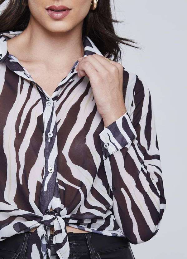 Sawary - Blusa Sawary Estampada - 278305 Preto 5