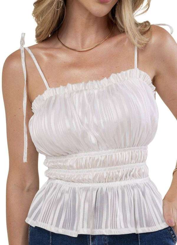 Sawary - Blusa Sawary Franzido - 278800 Branco