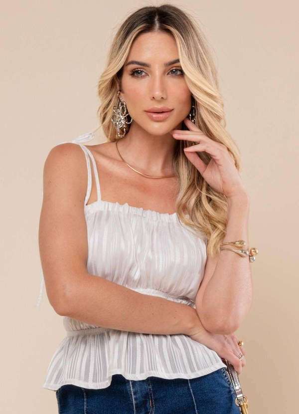 Sawary - Blusa Sawary Franzido - 278800 Branco 2