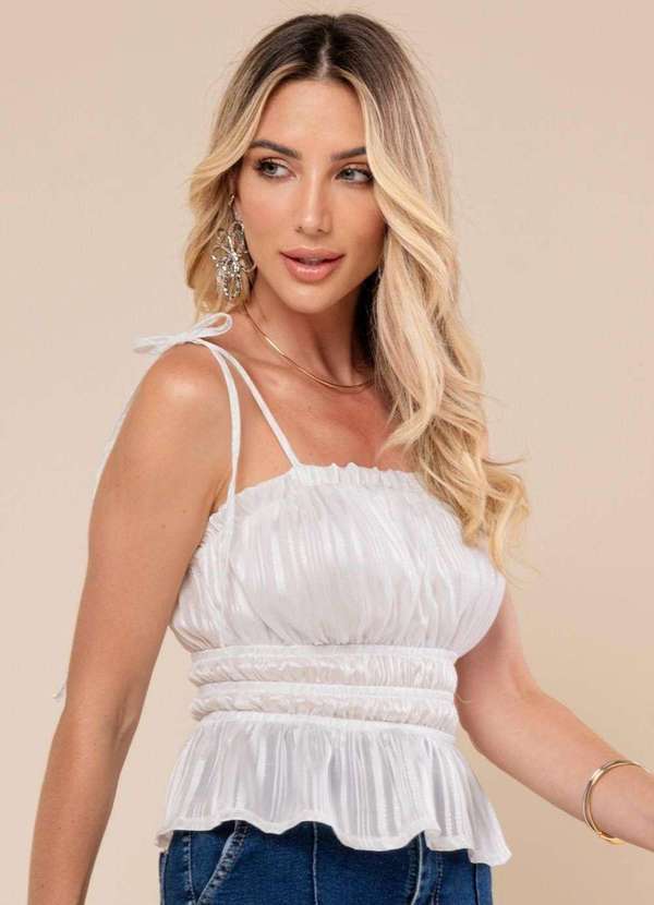 Sawary - Blusa Sawary Franzido - 278800 Branco 4