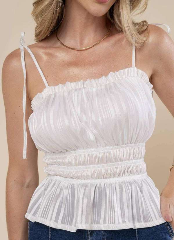 Sawary - Blusa Sawary Franzido - 278800 Branco 7