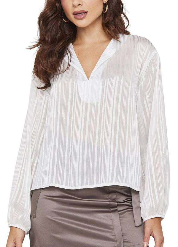 Sawary - Blusa Sawary Listrada Branco