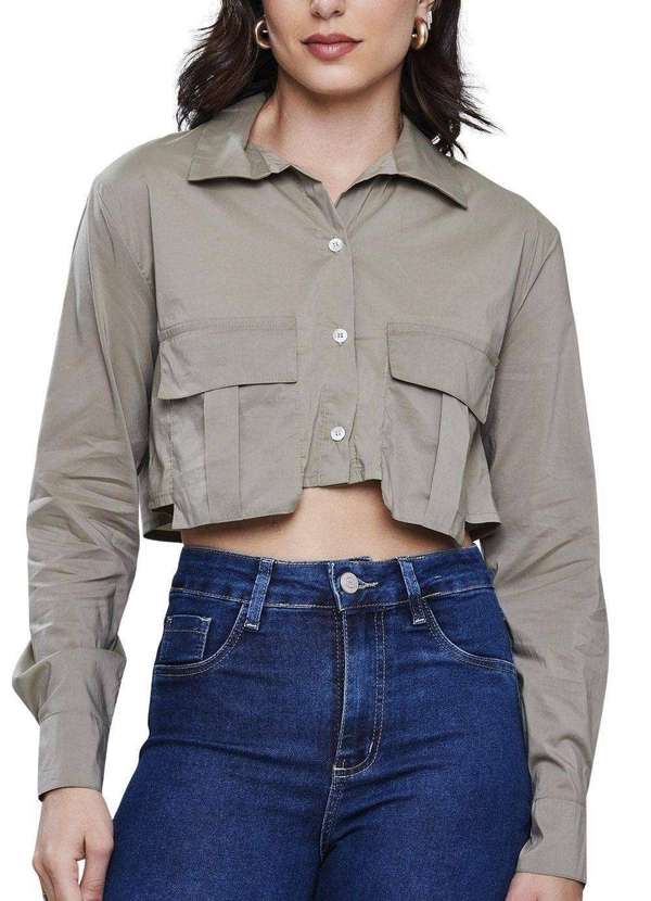 Sawary - Camisa Sawary Cropped - 278304 Verde