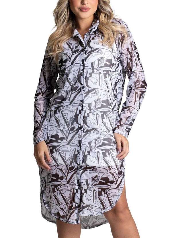 Sawary - Camisa Sawary Tule - 277120 Cinza