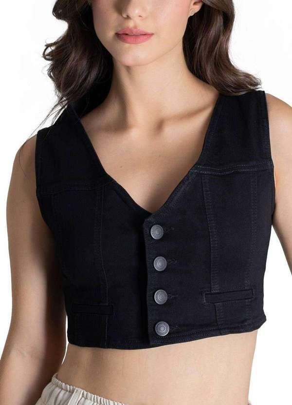 Sawary - Colete Sarja Sawary Preto