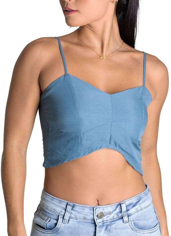 Sawary - Cropped Sawary Alça Ajustavel - 279695 Azul