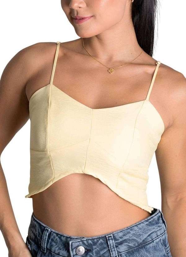 Sawary - Cropped Sawary Anatomica - 279694 Amarelo