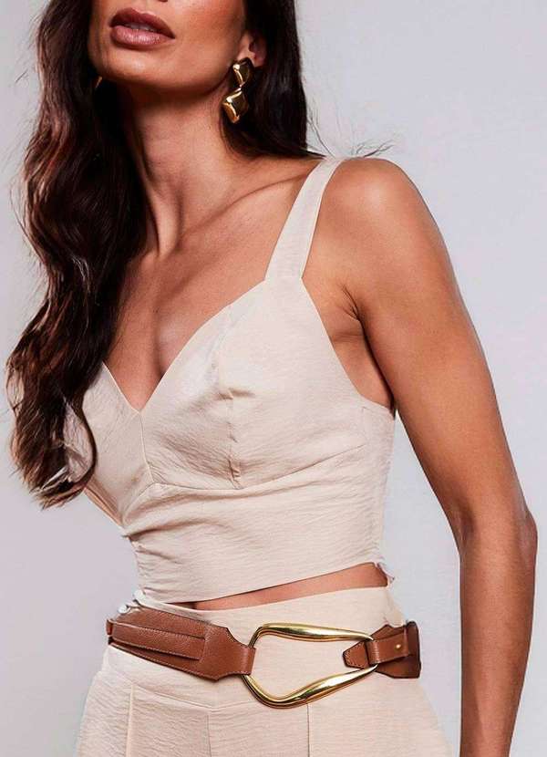 Sawary - Cropped Sawary Infinito - 279978 Bege 5