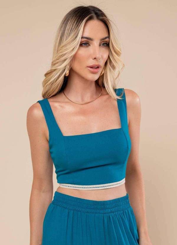 Sawary - Cropped Sawary Lastex - 278738 Azul 5