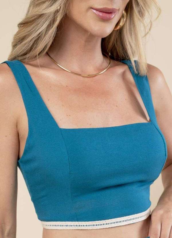 Sawary - Cropped Sawary Lastex - 278738 Azul 2