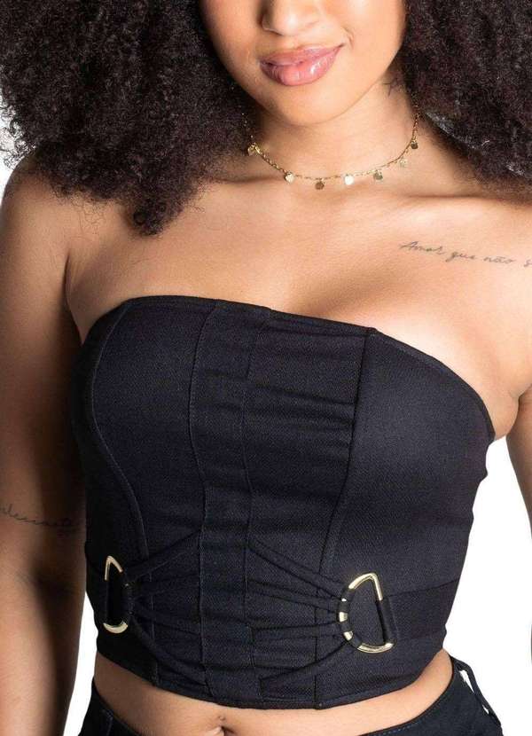 Sawary - Cropped Tomara que Caia Preto