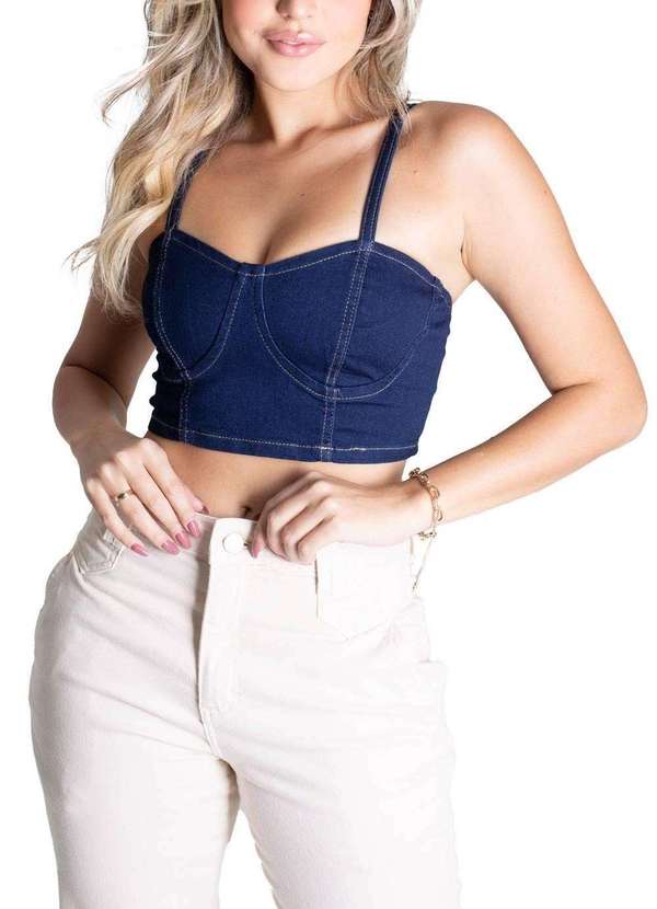 Sawary - Top Jeans Sawary - 275202 Azul