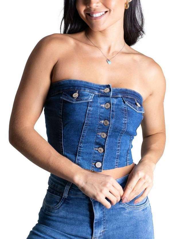 Sawary - Top Jeans Sawary Azul