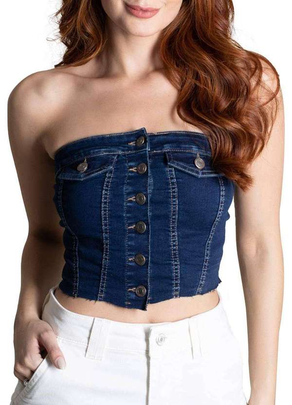 Sawary - Top Jeans Sawary Azul
