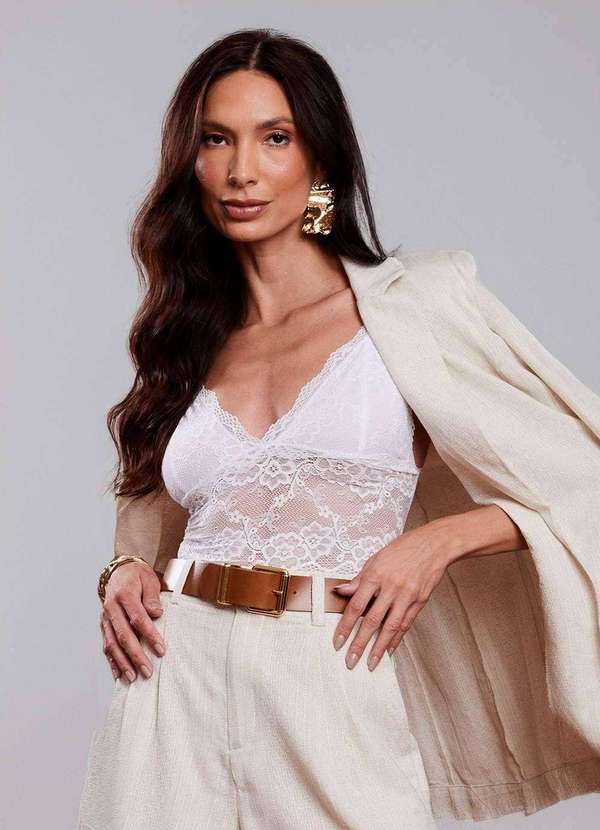 Sawary - Top Sawary Renda - 279994 Branco