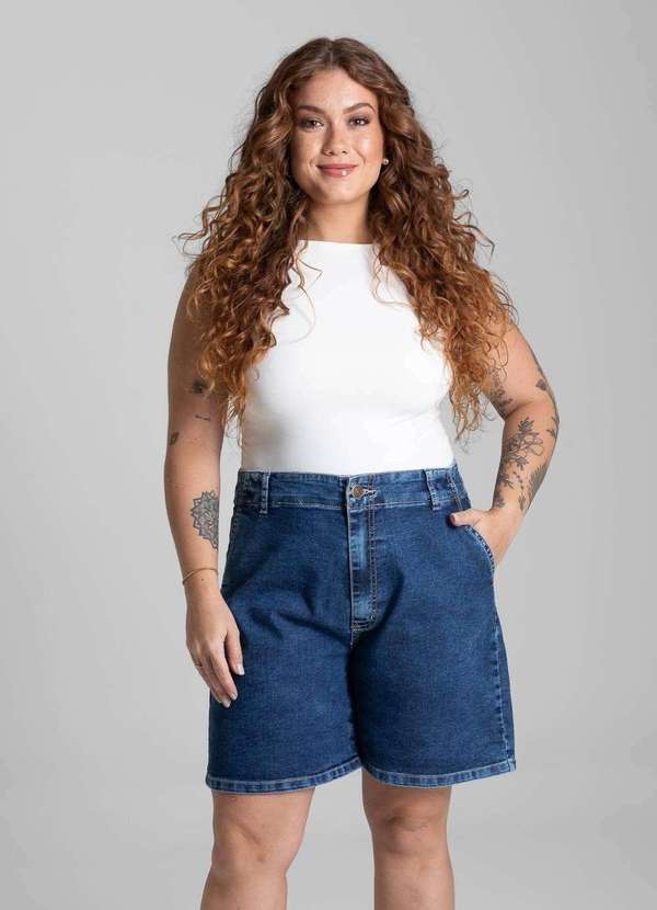 Sawary - Bermuda Jeans Sawary Plus Size - 281643 Azul 2