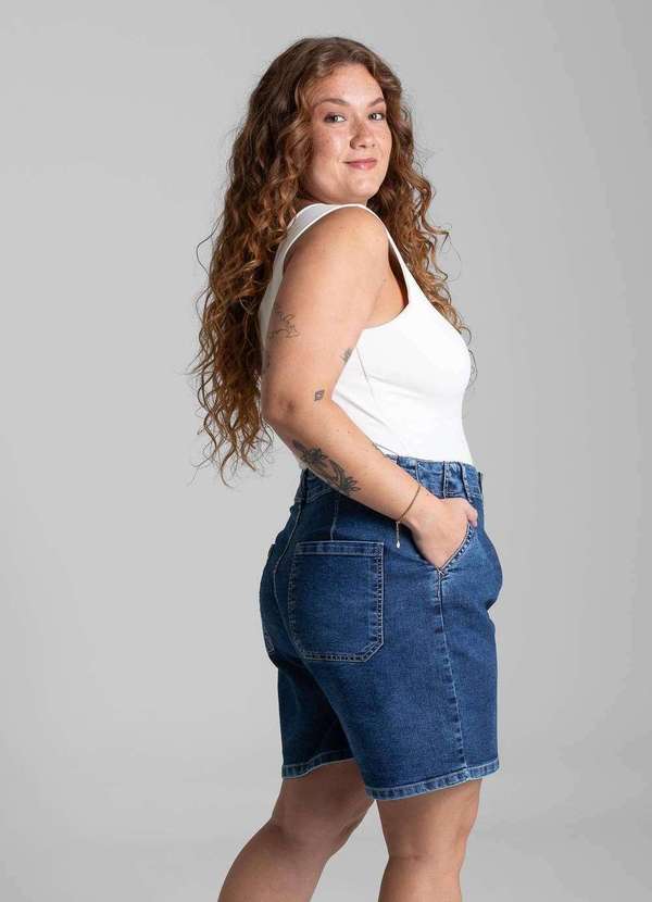 Sawary - Bermuda Jeans Sawary Plus Size - 281643 Azul 3
