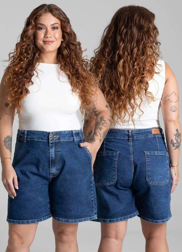 Sawary - Bermuda Jeans Sawary Plus Size - 281643 Azul 6