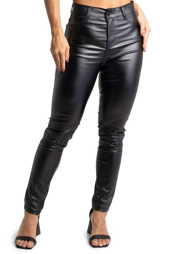 Sawary - Calça Resinada Sawary Cigarrete - 273454 Preto