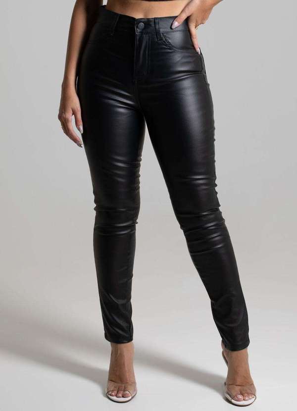 Sawary - Calça Resinada Sawary Cigarrete - 273454 Preto 5