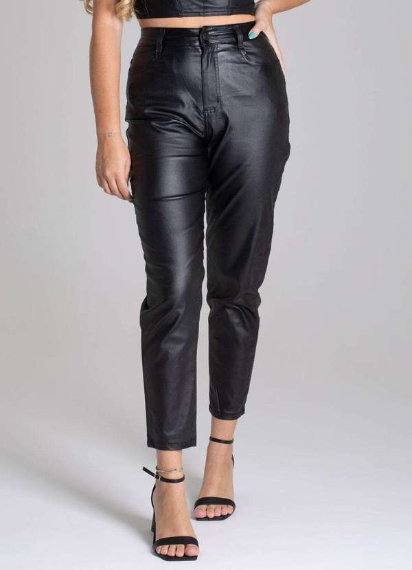 Sawary - Calça Bengaline Sawary Mom Preto 5