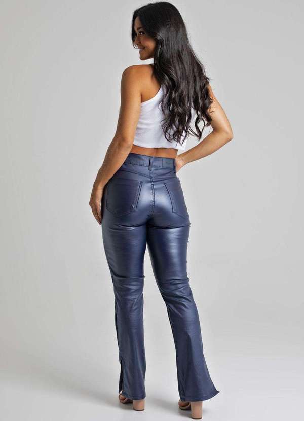 Sawary - Calça Bengaline Sawary Reta Azul 3