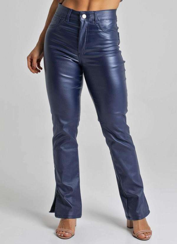 Sawary - Calça Bengaline Sawary Reta Azul 4