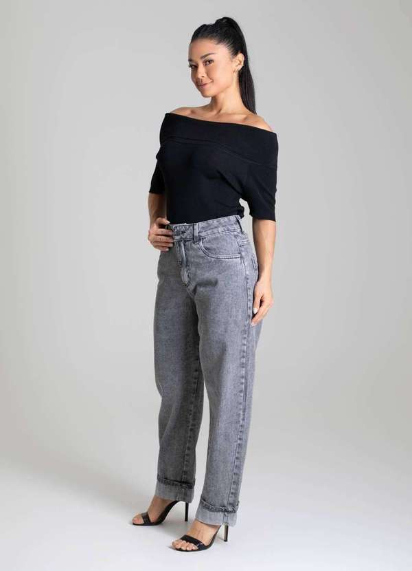 Sawary - Calça Jeans Sawary Barrel - 280058 Preto 3