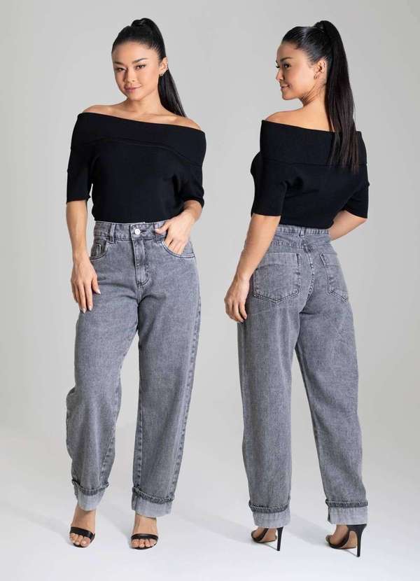 Sawary - Calça Jeans Sawary Barrel - 280058 Preto 6