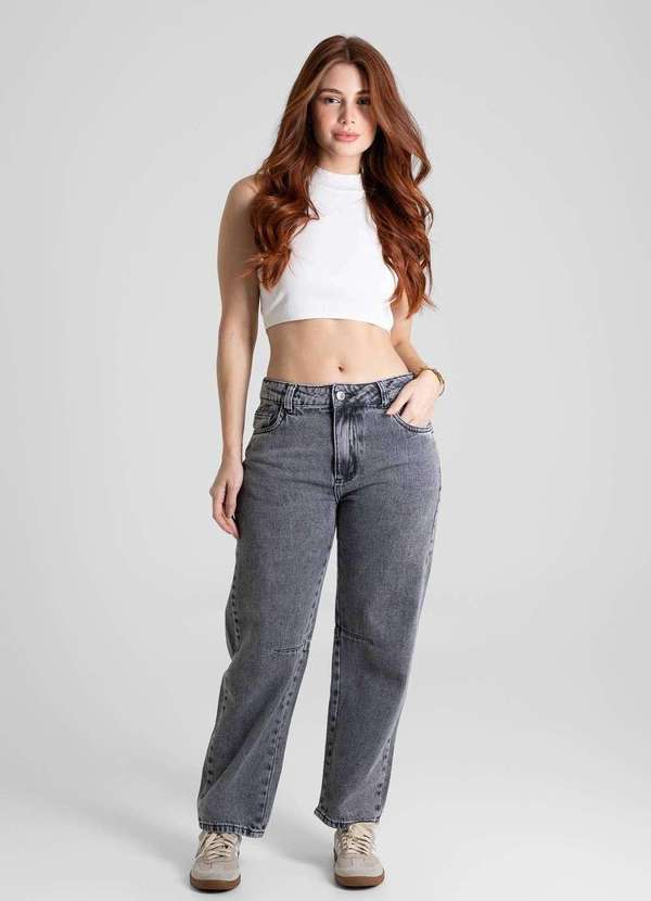 Sawary - Calça Jeans Sawary Barrel - 280513 Cinza 2