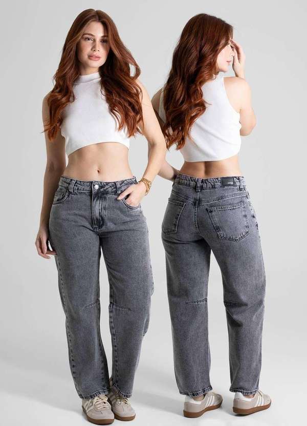 Sawary - Calça Jeans Sawary Barrel - 280513 Cinza 6