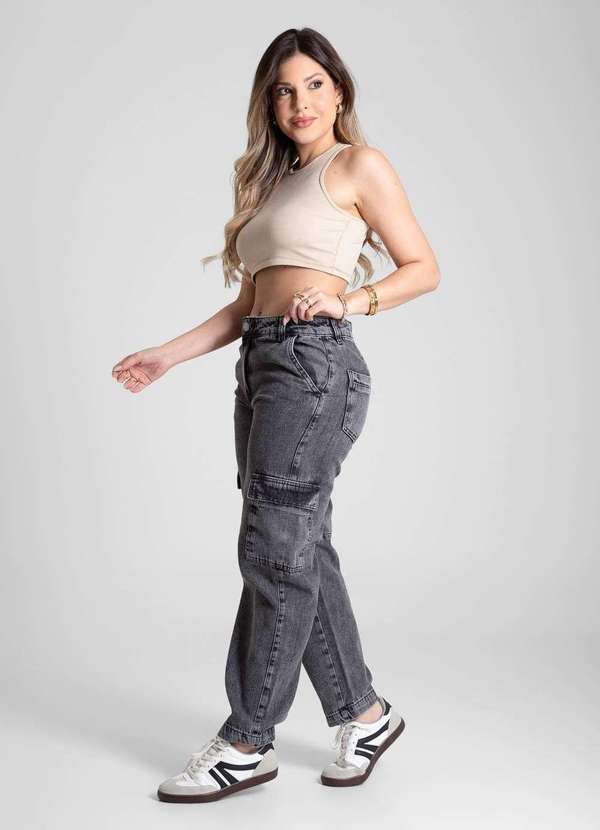 Sawary - Calça Jeans Sawary Barrel - 281254 Cinza 3