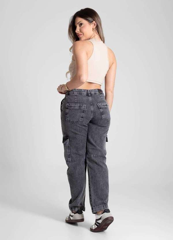 Sawary - Calça Jeans Sawary Barrel - 281254 Cinza 4