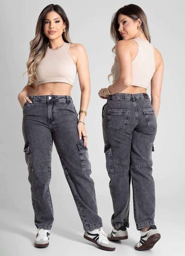 Sawary - Calça Jeans Sawary Barrel - 281254 Cinza 6