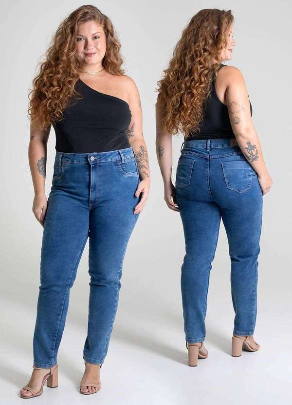 Sawary - Calça Jeans Sawary Cigarrete Plus Size - 279392 Azul 2