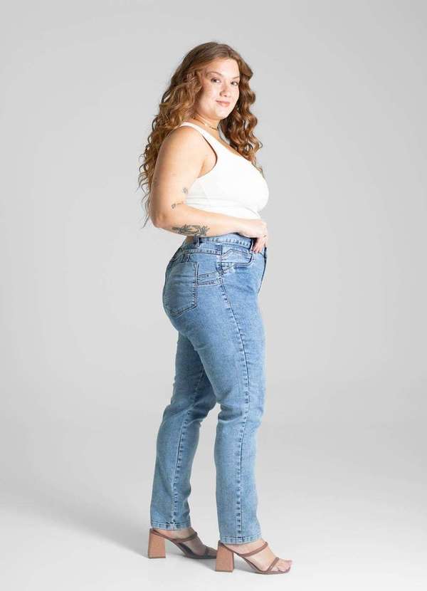 Sawary - Calça Jeans Sawary Cigarrete Plus Size - 280944 Azul 3