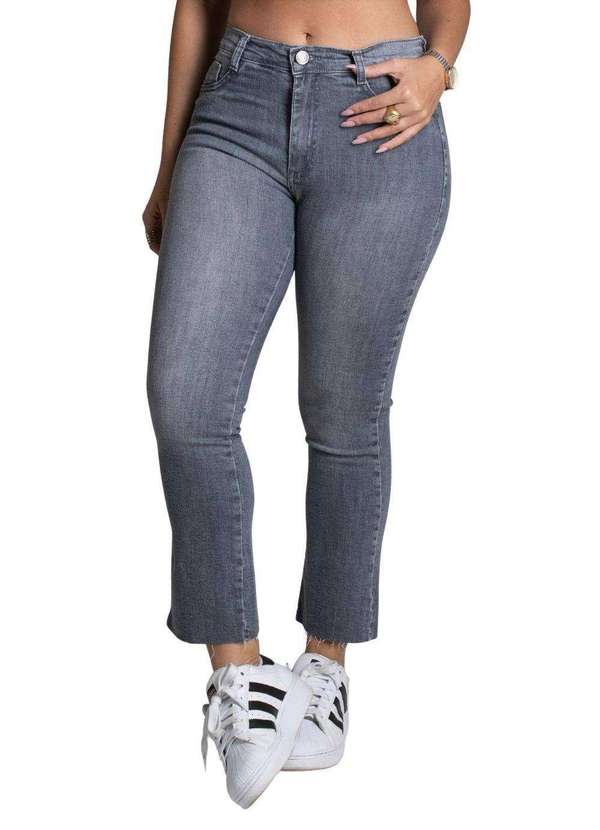 Sawary - Calça Jeans Sawary Cropped - 277639 Cinza