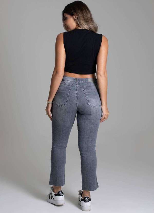 Sawary - Calça Jeans Sawary Cropped - 277639 Cinza 4