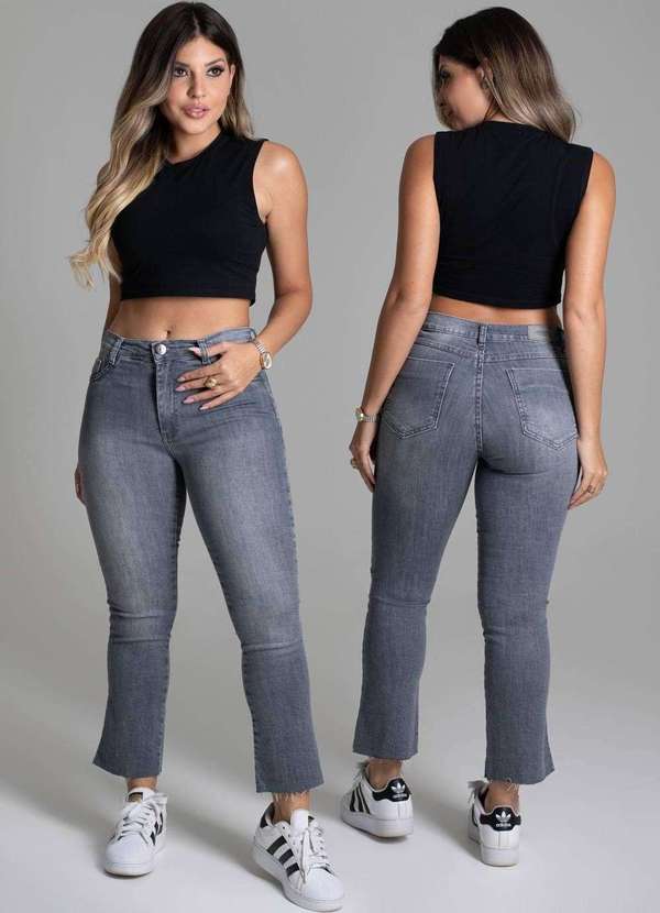 Sawary - Calça Jeans Sawary Cropped - 277639 Cinza 6