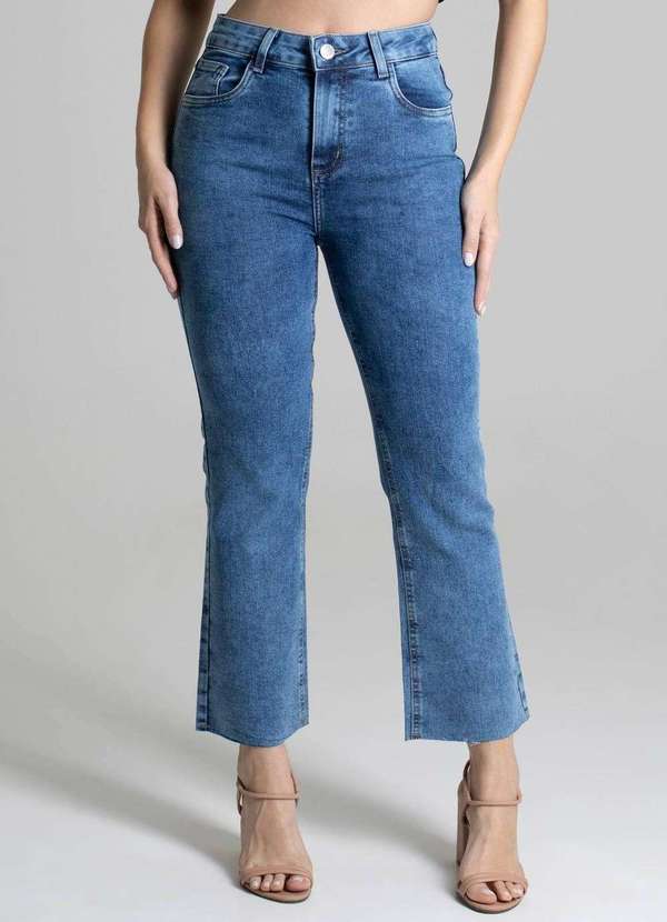 Sawary - Calça Jeans Sawary Cropped Flare Azul 5