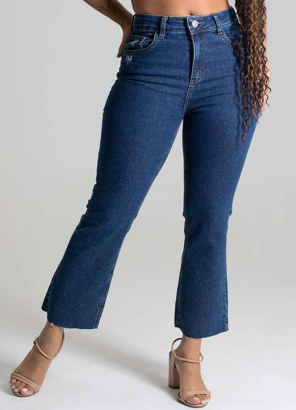Sawary - Calça Jeans Sawary Cropped Flare Azul 5