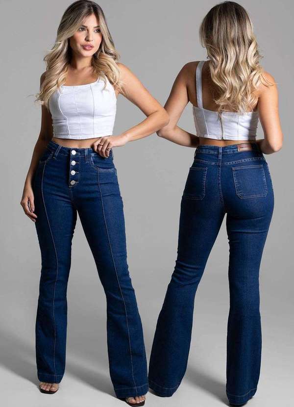 Sawary - Calça Jeans Sawary Flare Azul 6
